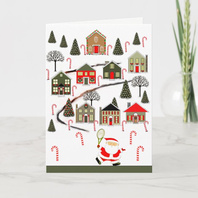 Tennis-julkort, Helgdag Helgkort (Framsida)