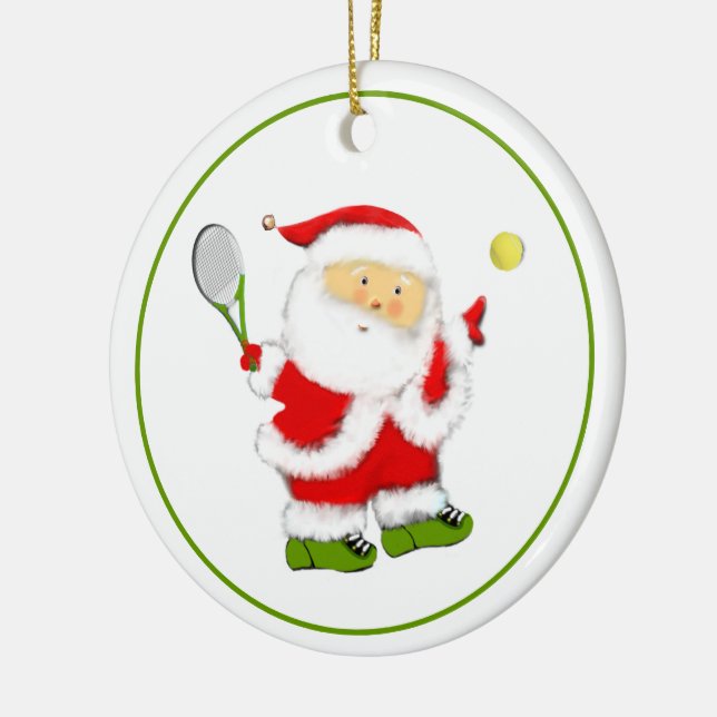 Tennis julpresent julklappsgåva julgransprydnad keramik (Vänster)