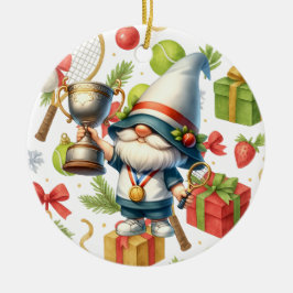 Tennis jultema julgransprydnad keramik