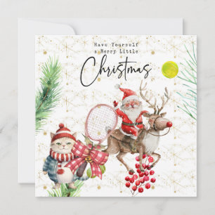 Tennis-jultema med Jultomten Julkort