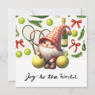 Tennis-jultema med Racket och boll Julkort