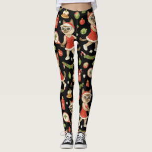 Tennis jultema till Cat-älskare Leggings
