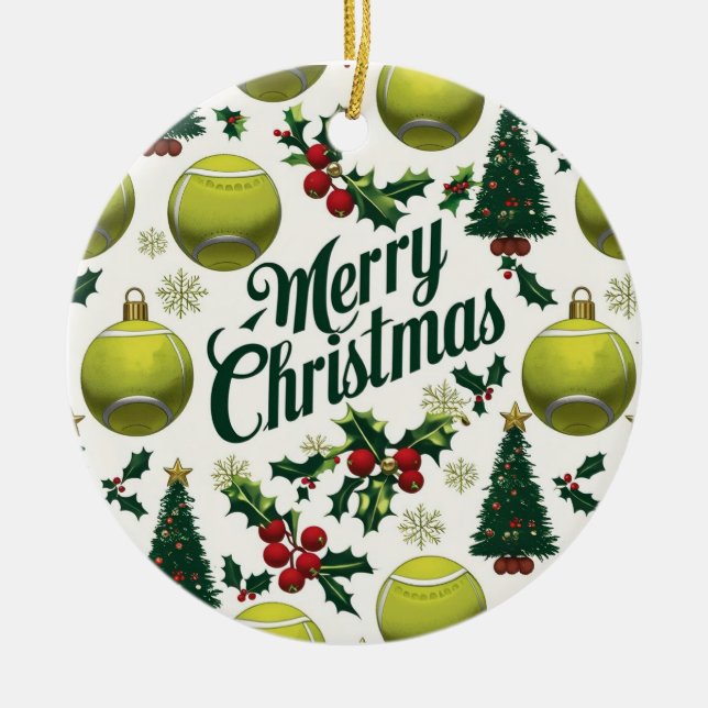 Tennis-jultema till Player Julgransprydnad Keramik (Framsidan)