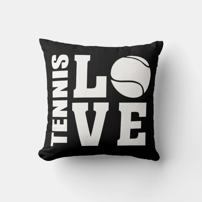 Tennis Kärlek Black Kudde (Framsida)