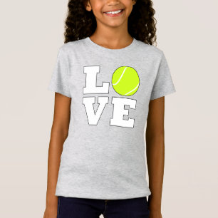 Tennis KÄRLEK Cute Girls Tennis Player eller Fläkt T Shirt