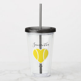 Tennis Kärlek Gult Boll Heart Sports Personlig Take Away Mugg