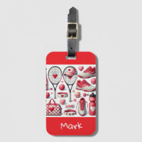 Tennis Kärlek temed valentine's with red eart
