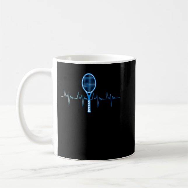 Tennis Kärlek Tennis Heartslag Tennis Player Kaffemugg (Vänster)