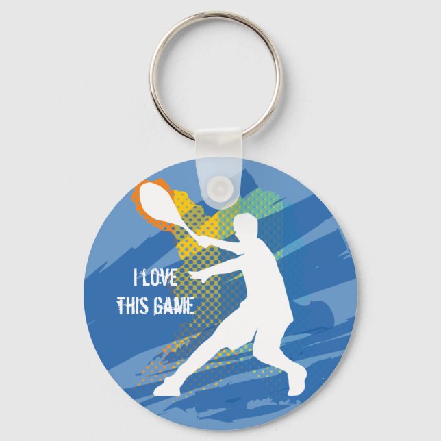 Tennis Keychain: I kärlek detta spel Nyckelring (Framsida)