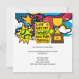 Tennis Kid Födelsedagsfest Spara Datumet