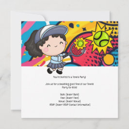 Tennis Kid Födelsedagsfest Spara Datumet