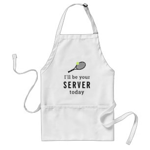 Tennis Klubb Funny Server Förkläde