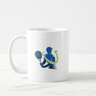Tennis Klubb Logotyp - Dynamic Action, Sporty Stil Kaffemugg