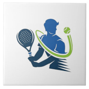 Tennis Klubb Logotyp - Dynamic Action, Sporty Stil Kakelplatta