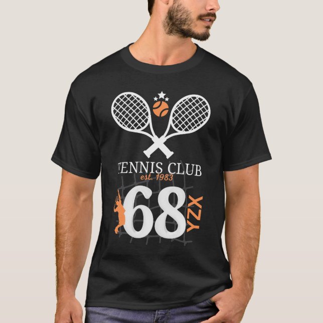 Tennis-klubb, modern vintage t shirt (Framsida)