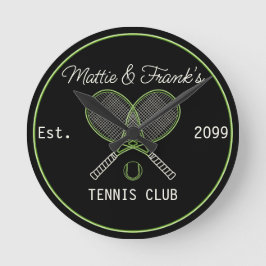 Tennis Klubb Pub Wall Clock Rund Klocka