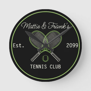 Tennis Klubb Pub Wall Clock Rund Klocka