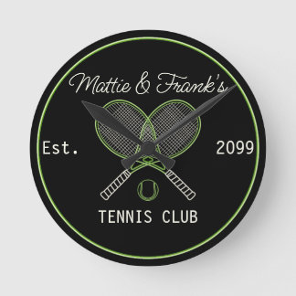 Tennis Klubb Pub Wall Clock Rund Klocka