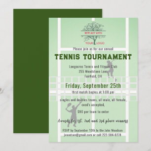 Tennis Klubb Turneringslogotyp Inbjudningar
