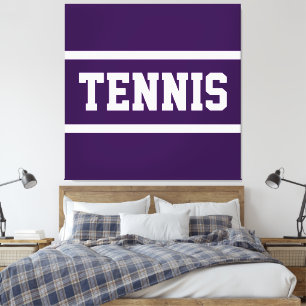 TENNIS Kul Fet Atletisk Djup Lila Vita Ränder Canvastryck