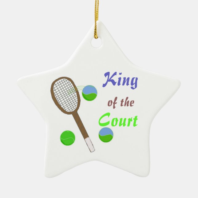Tennis - Kung på banan Julgransprydnad Keramik (Framsidan)