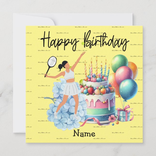 Tennis-kvinnan spelar Grattis på födelsedagen för  (Framsida)