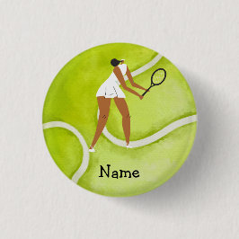 Tennis kvinnlig spelare på Tennis boll-bakgrunden Knapp