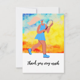 Tennis kvinnspelare tack kort