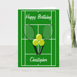 Tennis Lägg bara till Namn-födelsedag Kort