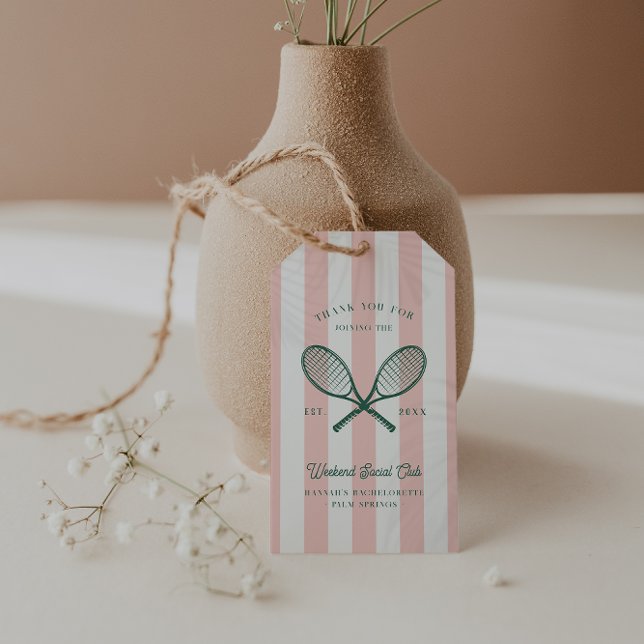 Tennis Land Klubb | Bachelorette Favor Presentetikett (Skapare uppladdad)