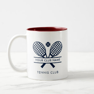 Tennis Land Klubb Namn Rackets Motif Anpassningsba Två-Tonad Mugg