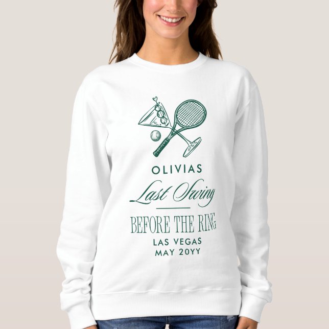 Tennis Last Swing Before The Ring Bachelorette T Shirt (Framsida)