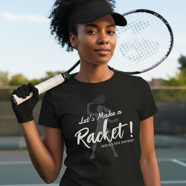 Tennis Låt oss göra racket Födelsedagsfest T Shirt (Skapare uppladdad)