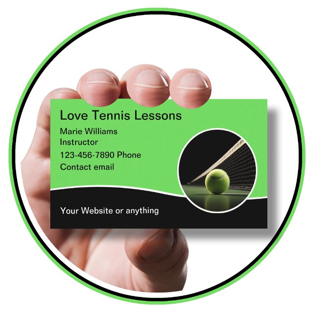 Tennis Lessons Modern Affärskort Visitkort (Skapare uppladdad)