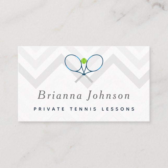 Tennis Lessons Private Coach Sports Social Media Visitkort (Framsida)