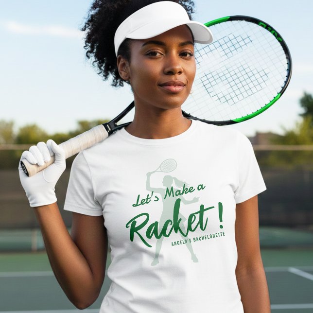 Tennis Let's Make a Racket Sjungbröllopskväll T Shirt (Skapare uppladdad)