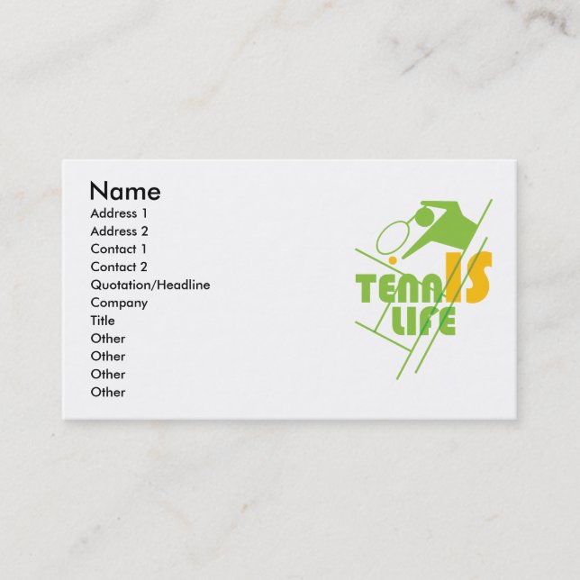TENNIS_LIFE VISITKORT (Framsida)