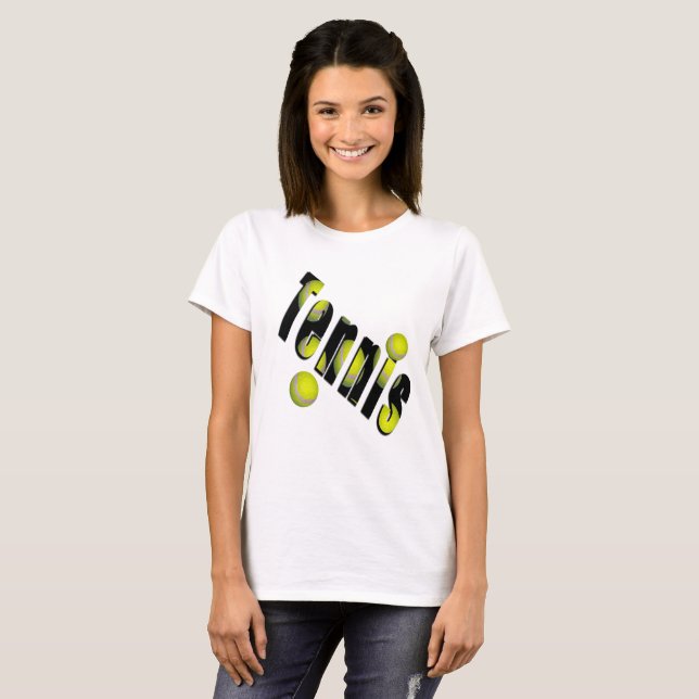Tennis Logotyp och Bollar T Shirt (Hel framsida)
