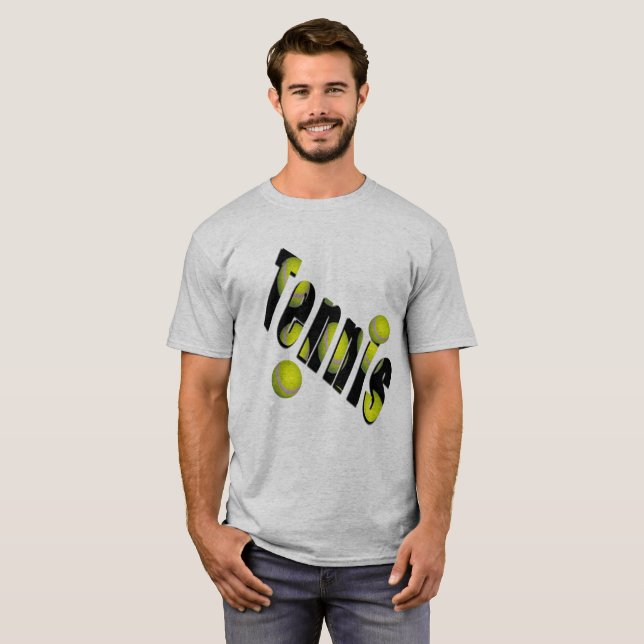 Tennis Logotyp och Bollar Tee Shirt (Hel framsida)