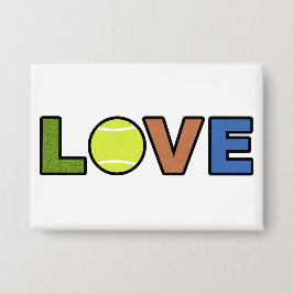 Tennis Love Rectangular Button Knapp