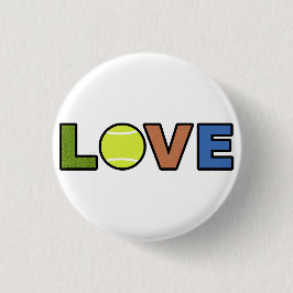 Tennis Love Round Button Knapp