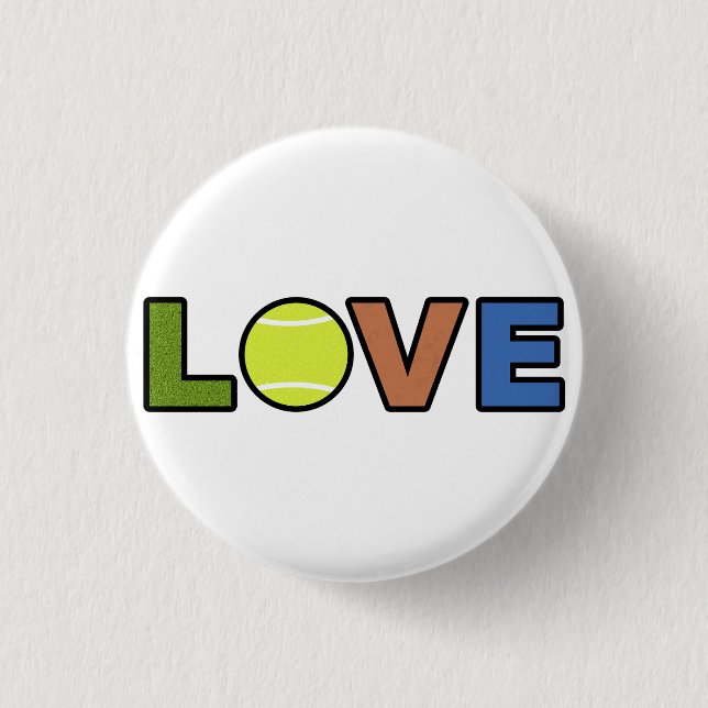 Tennis Love Round Button Knapp (Framsida)