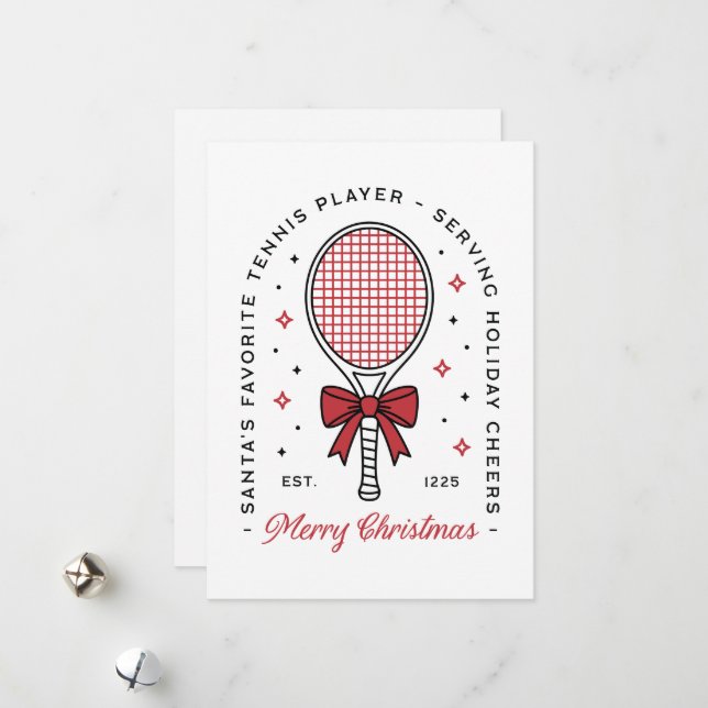 Tennis lovers funny merry Christmas greetings Julkort (Fram/Back In Situ)
