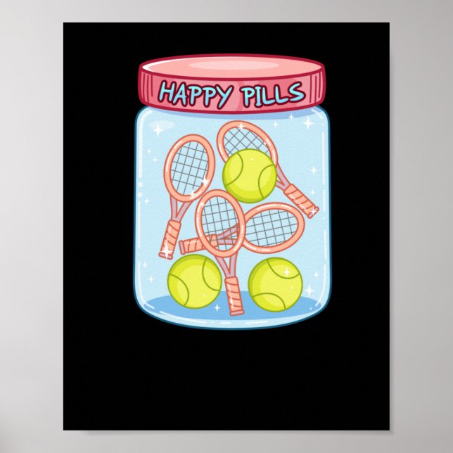 Tennis Lycklig Pills Poster (Framsidan)