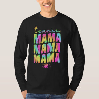 Tennis Mama För Kvinnor Tie Dye Groovy Tennis Spel T Shirt