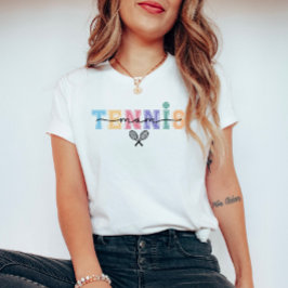 Tennis Mamma Färgglad och Söt T Shirt