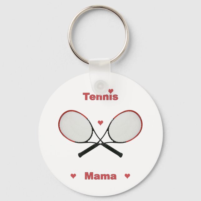 Tennis Mamma Hearts Nyckelring (Framsida)