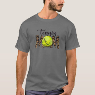 Tennis Mamma Leopard Funny Tennis Mamma Mors dag T Shirt