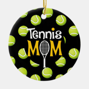 Tennis Mamma med tennis boll på Black Mor Julgransprydnad Keramik