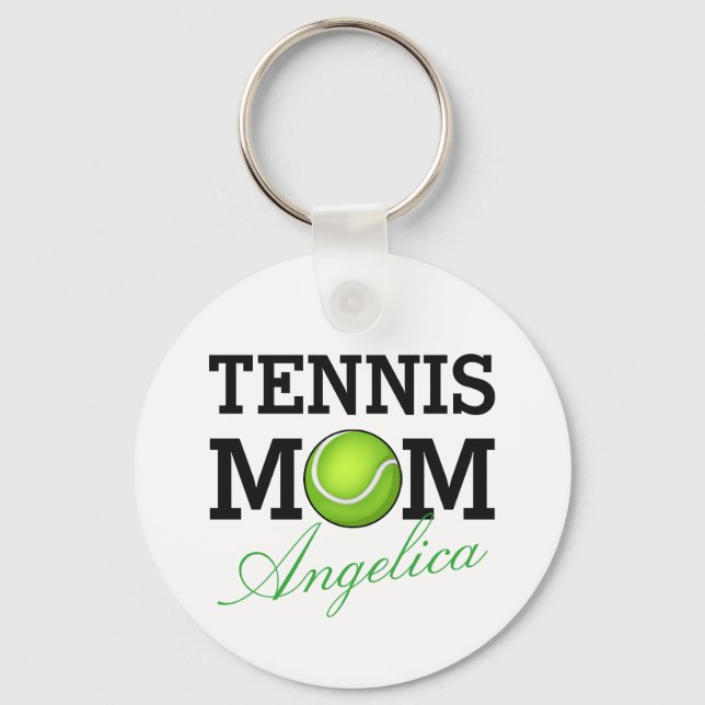 Tennis Mamma Personlig Namn Nyckelring (Framsida)